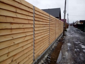 Деревянный забор елочка 150 метров фото в Софрино